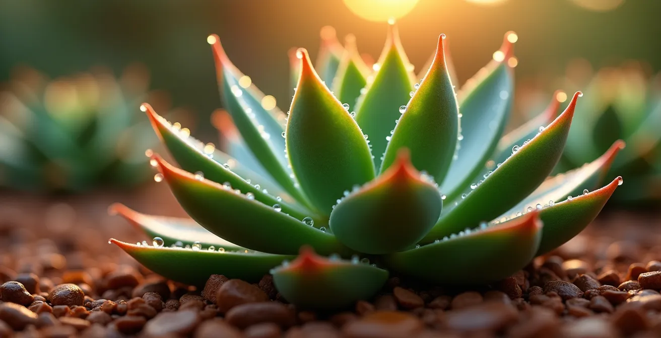 Balcon urbain avec plantes regroupées sous un coin ombragé et système d'arrosage