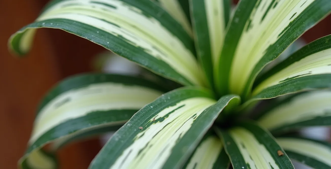 Chlorophytum près d'un meuble en bois neuf dans un intérieur lumineux