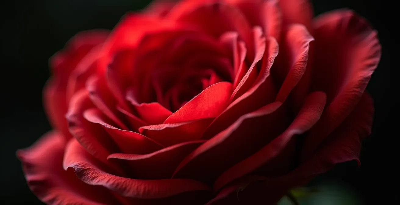 Roses rouges sous différents éclairages montrant l'effet de la lumière sur leur perception
